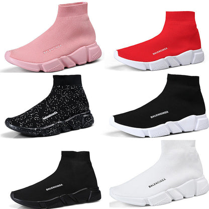 Damen Sneaker Slip-On Hoch Strick Bequem Mode - BerlinGlamour