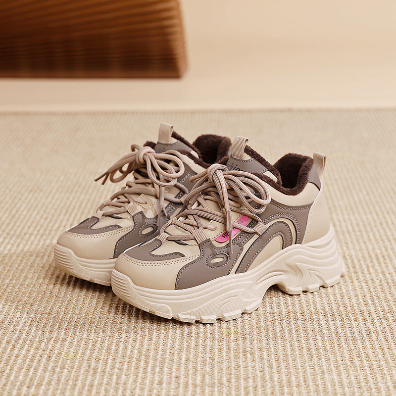 Damen Schnürschuhe Bequem Atmungsaktiv Komfortsohle Trend