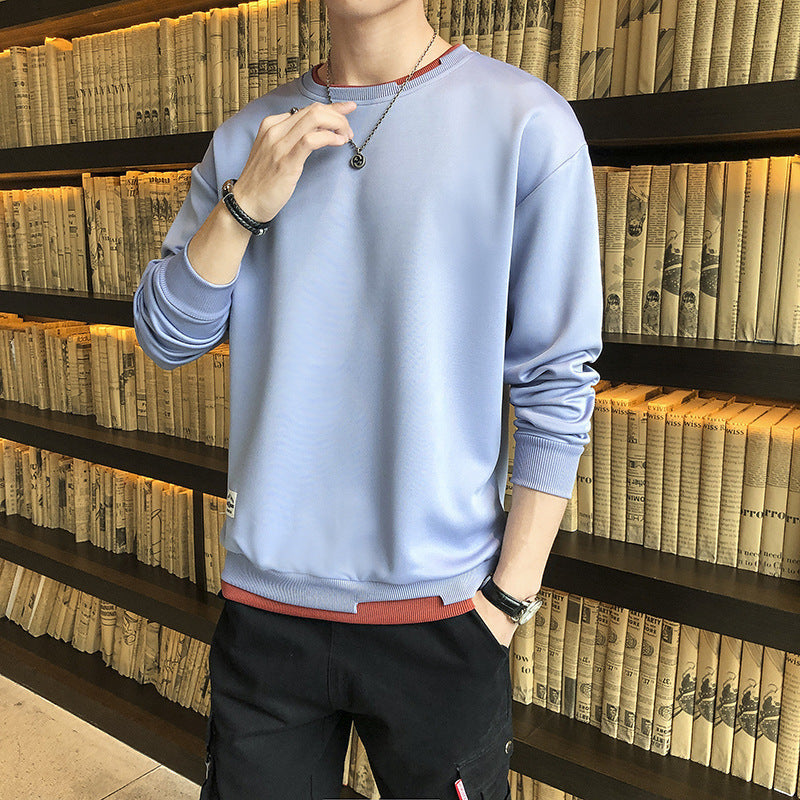 Herren Sweatshirt Lässig Mit Kontrast Saum Modern