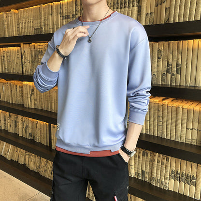Herren Sweatshirt Lässig Mit Kontrast Saum Modern
