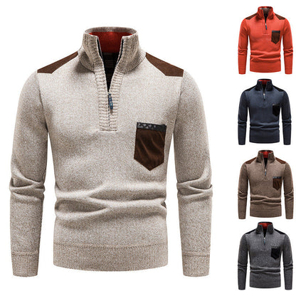 Eleganter Pullover mit halbhohem Kragen und feinen Kontrastdetails BerlinGlamour.