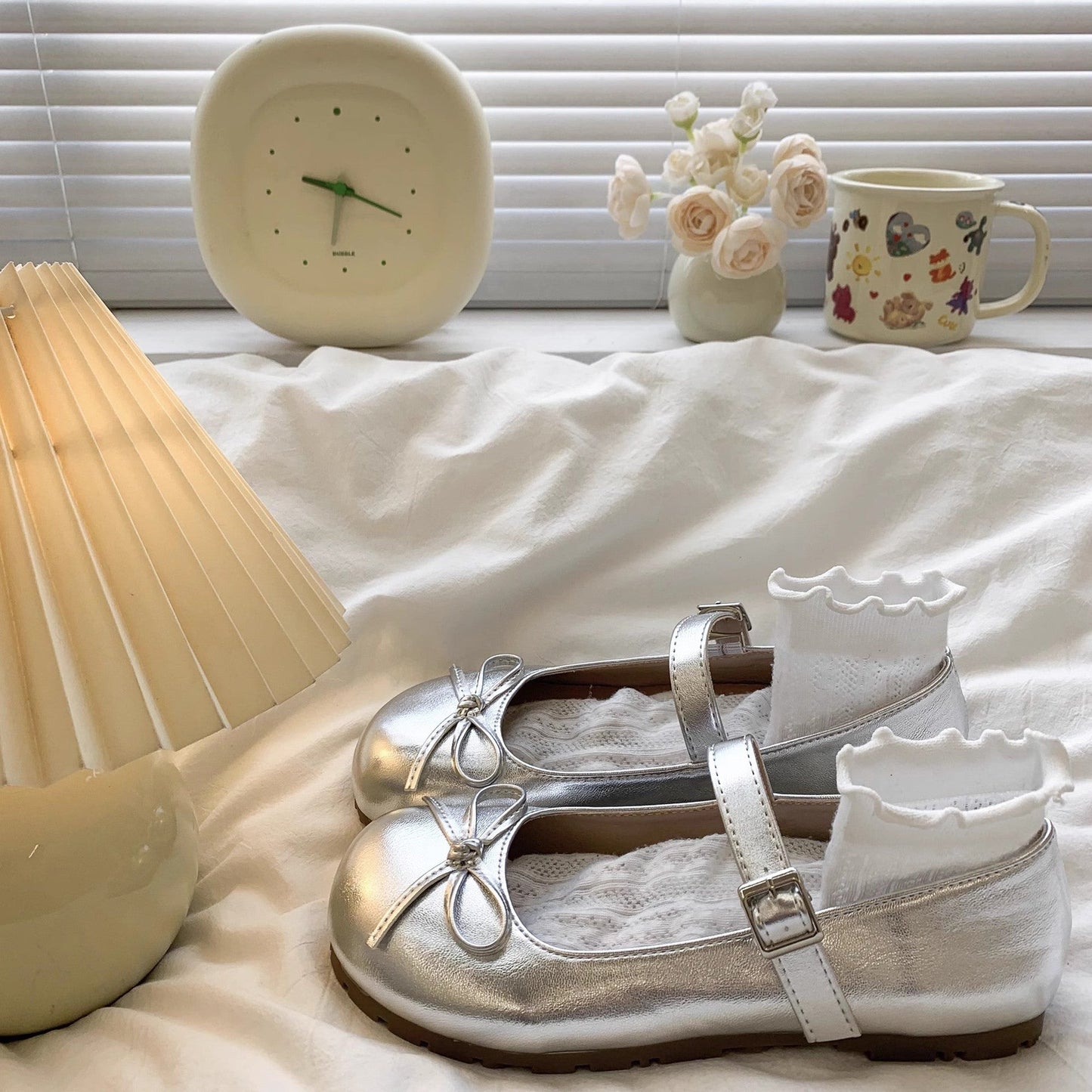 Damen Ballerinas Schleifen Applikation Comfort Fußbett - BerlinGlamour