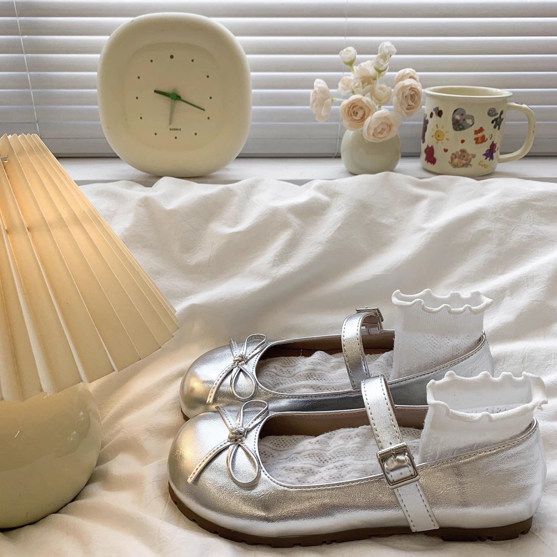 Damen Ballerinas Schleifen Applikation Comfort Fußbett - BerlinGlamour