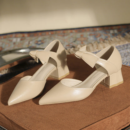 Damen Pumps Blockabsatz Schleife Modern