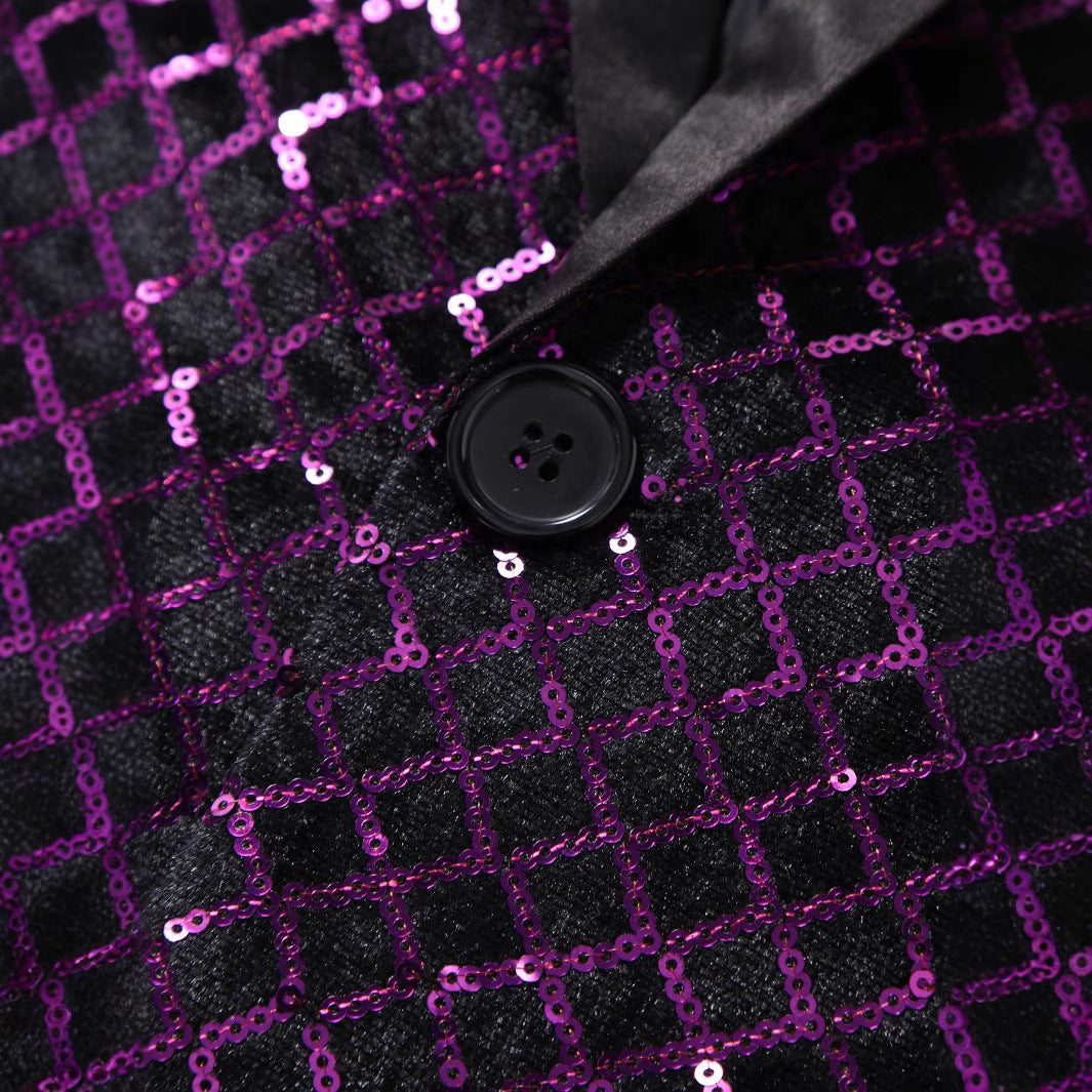 Herren Blazer Glitzer Pailletten Modern Glamour Style