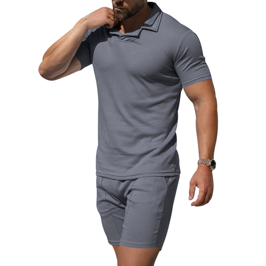 Herren Poloshirt und Shorts Set Elastisch Komfortabel Modern