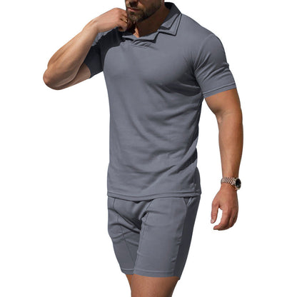 Herren Poloshirt und Shorts Set Elastisch Komfortabel Modern