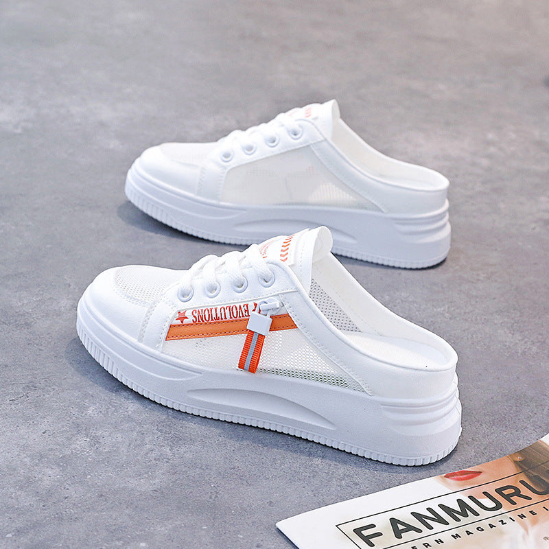 Damen Sneaker Atmungsaktiv Mesh Komfort Laufsohle Schwarz