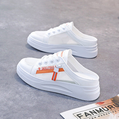 Damen Sneaker Atmungsaktiv Mesh Komfort Laufsohle Schwarz