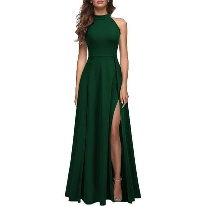 Damen Maxikleid Hochgeschlossen mit Seitenschlitz Elegant