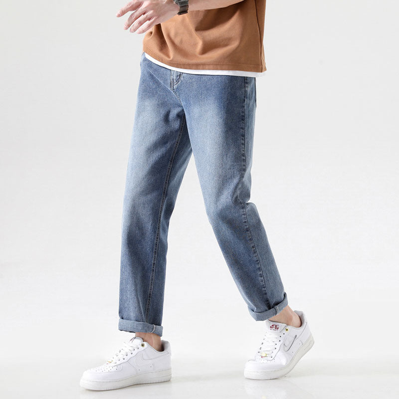 Herren Jeans Bequem Relaxed Fit Dunkelblau