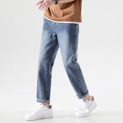 Herren Jeans Bequem Relaxed Fit Dunkelblau