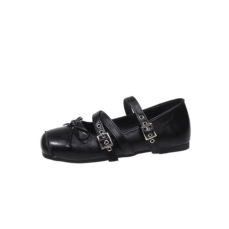 Damen Ballerinas Bequem Verstellbar Mit Schleife