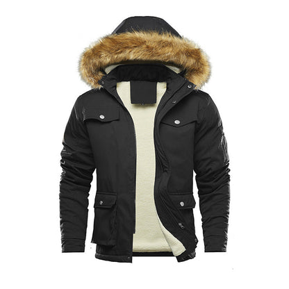 Herren Winterjacke Isoliert mit Abnehmbarer Kapuze Warm