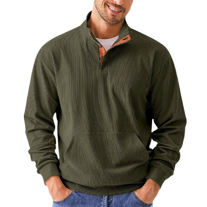 Herren Kapuzenpullover Kuschelig Baumwolle Mit Kunstleder Details