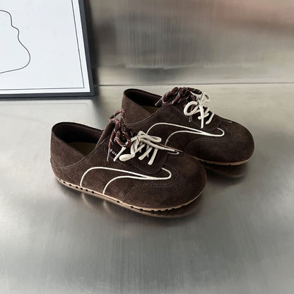 Damen Sneaker Wildleder Modisch Schnürsystem