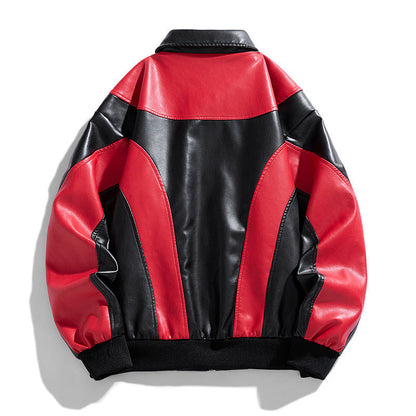 Herren Bomberjacke Modisch Kontrastfarben Schnitt Trendy
