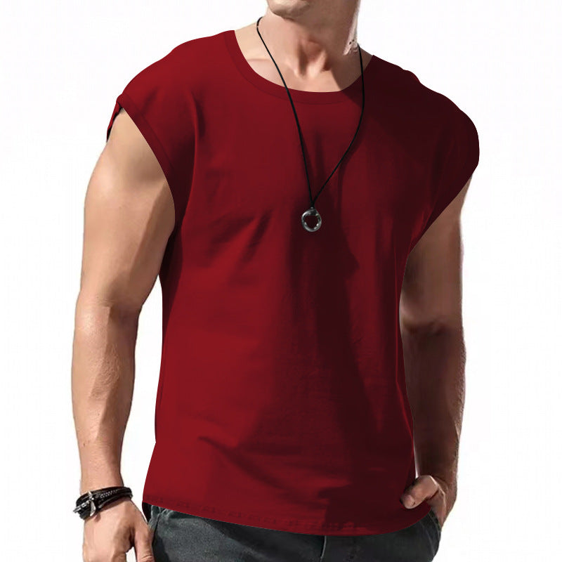 Ärmelloses Herren T-Shirt Lockere Passform Rundhals Modern