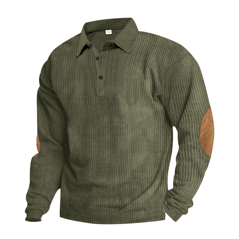 Herren Hemd Langarm Leder Details Modern