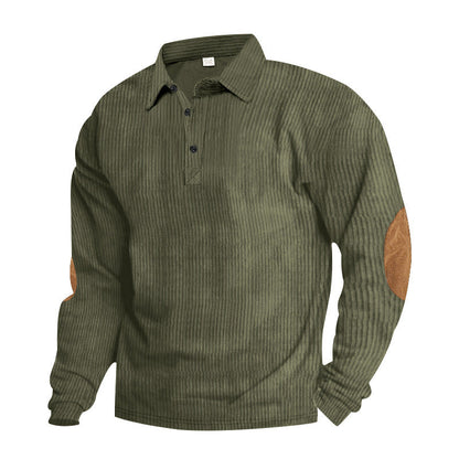 Herren Hemd Langarm Leder Details Modern