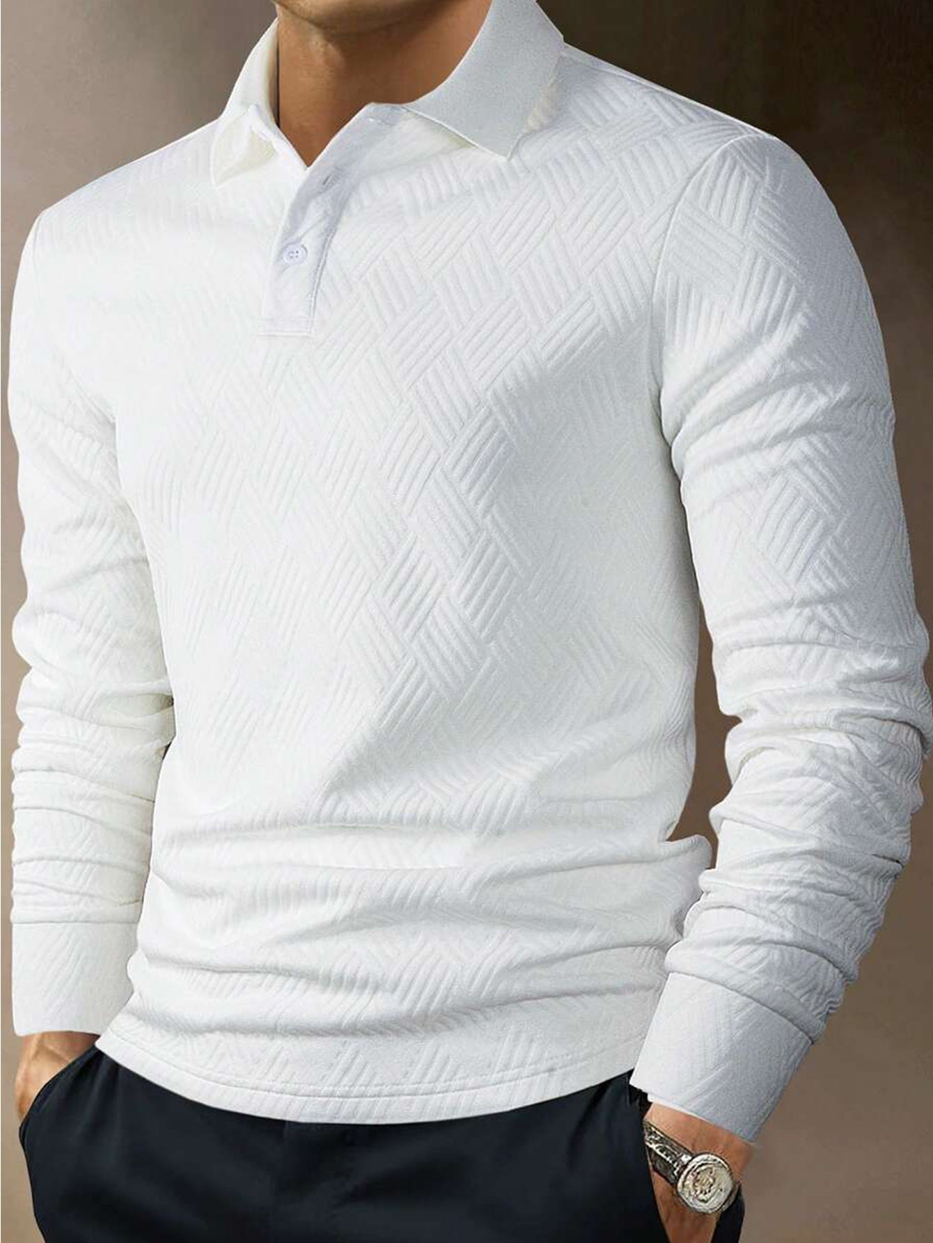Herren Polohemd Langarm Slim Fit Berlin Style