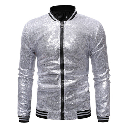 Herren Sportjacke Glitzernd mit Reißverschluss Elastisch