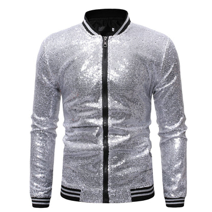 Herren Blazer Sportlich Glitzernd Mit Pailletten