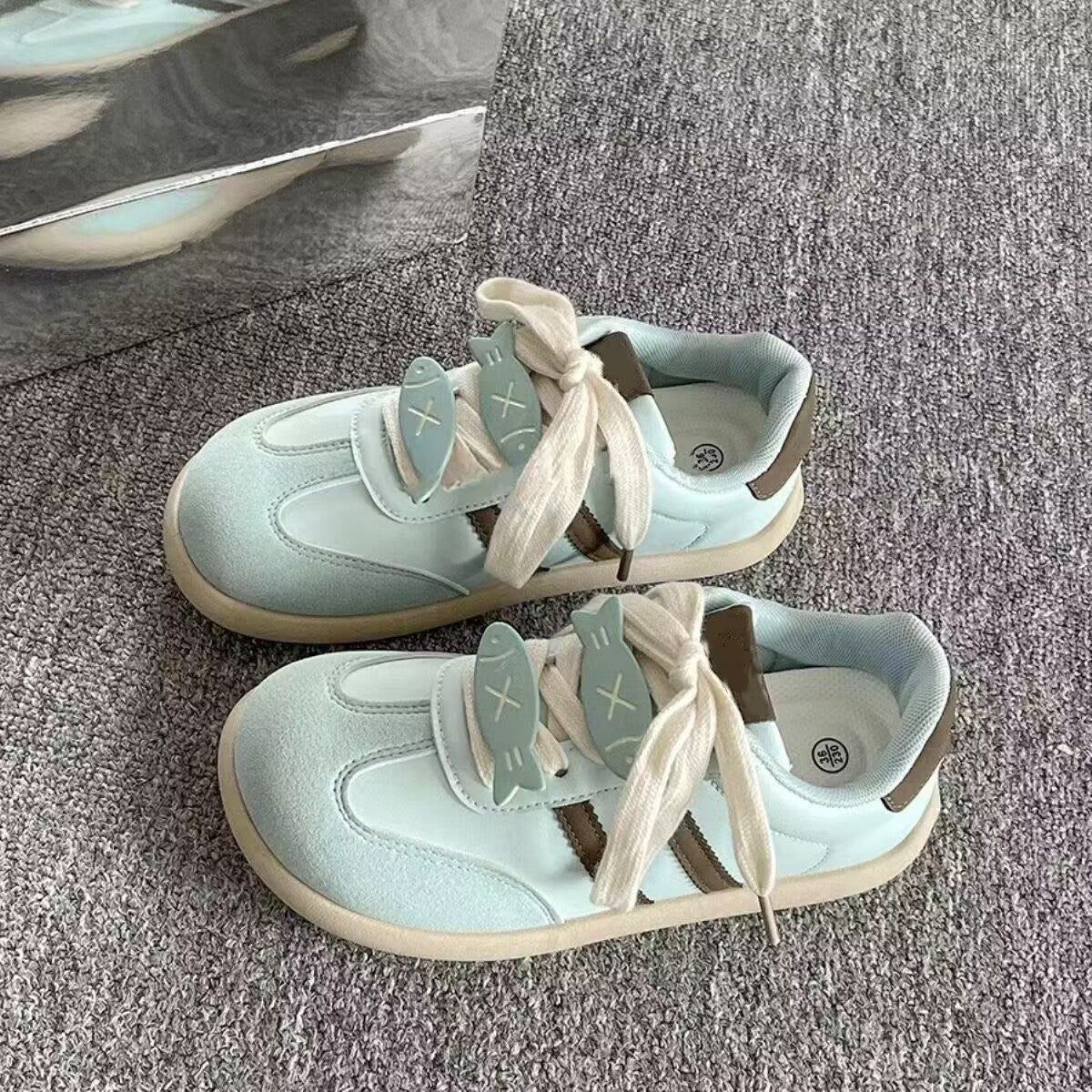 Damen Sneaker Weich Bequem Fischauschnitt Trendy