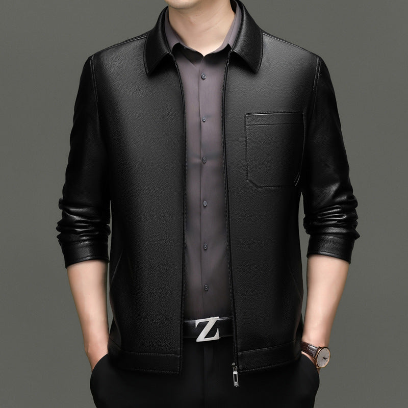 Herren Lederjacke Modern Schnitt Praktisch Berlin Style - BerlinGlamour
