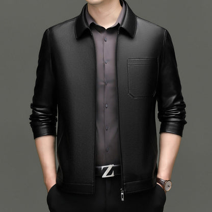 Herren Lederjacke Modern Schnitt Praktisch Berlin Style - BerlinGlamour