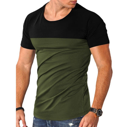 Herren T-Shirt Rundhals Modern mit Kontrastfarben und hohem Komfort