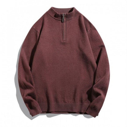 Herren Rollkragenpullover Reißverschluss Warm Gemütlich