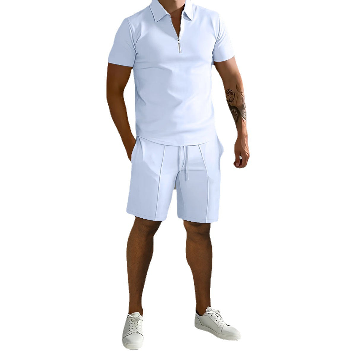 Herren Poloshirt Sportlich Kurzarm mit Shorts Set