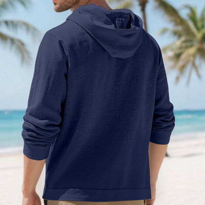 Herren Kapuzenjacke Modisch Mit Taschen und Knöpfen
