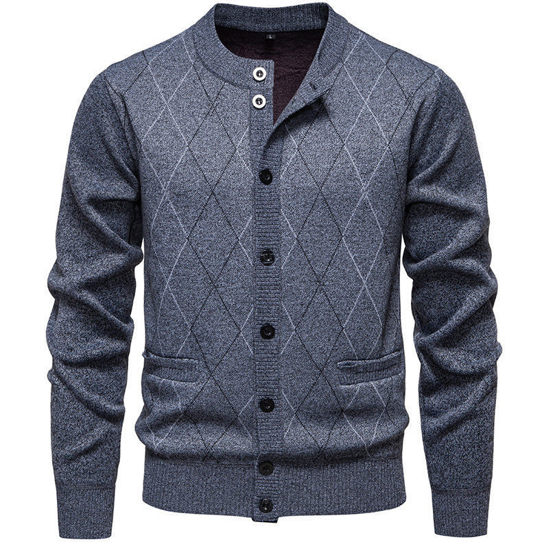 Herren Strickjacke Modern Diamantmuster Elegent