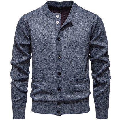 Herren Strickjacke Modern Diamantmuster Elegent