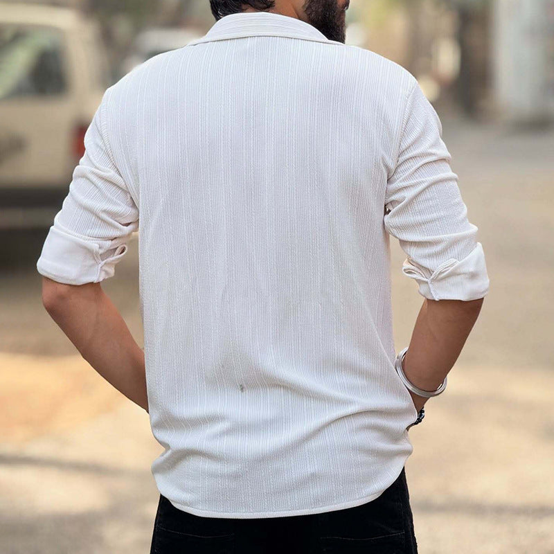 Herren Hemdbluse Lässig Strukturiert Modern