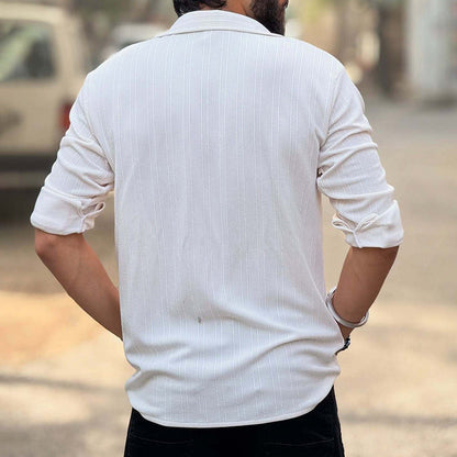 Herren Hemdbluse Lässig Strukturiert Modern