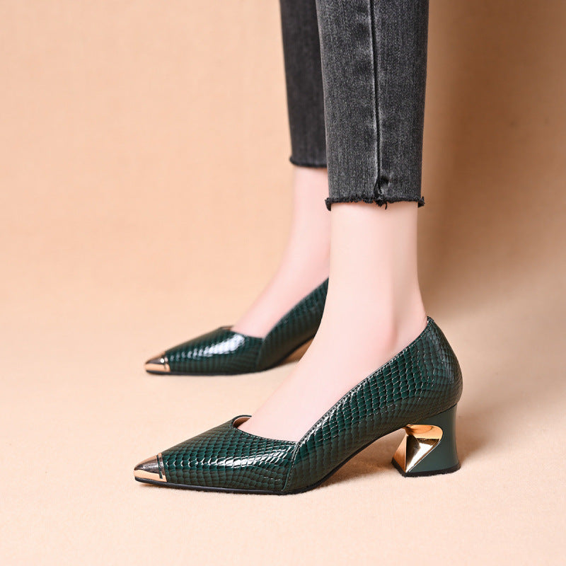 Damen Pumps Hochhackig Geometrischer Absatz Elegant