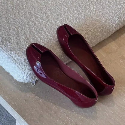 Damen Ballerinas Elegante Lack Schuhe Modern