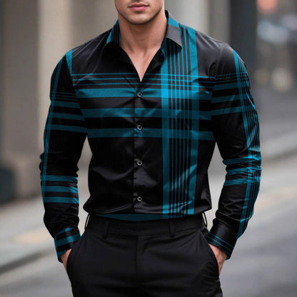 Herren Karo Hemd Langarm Modern Berlin Style