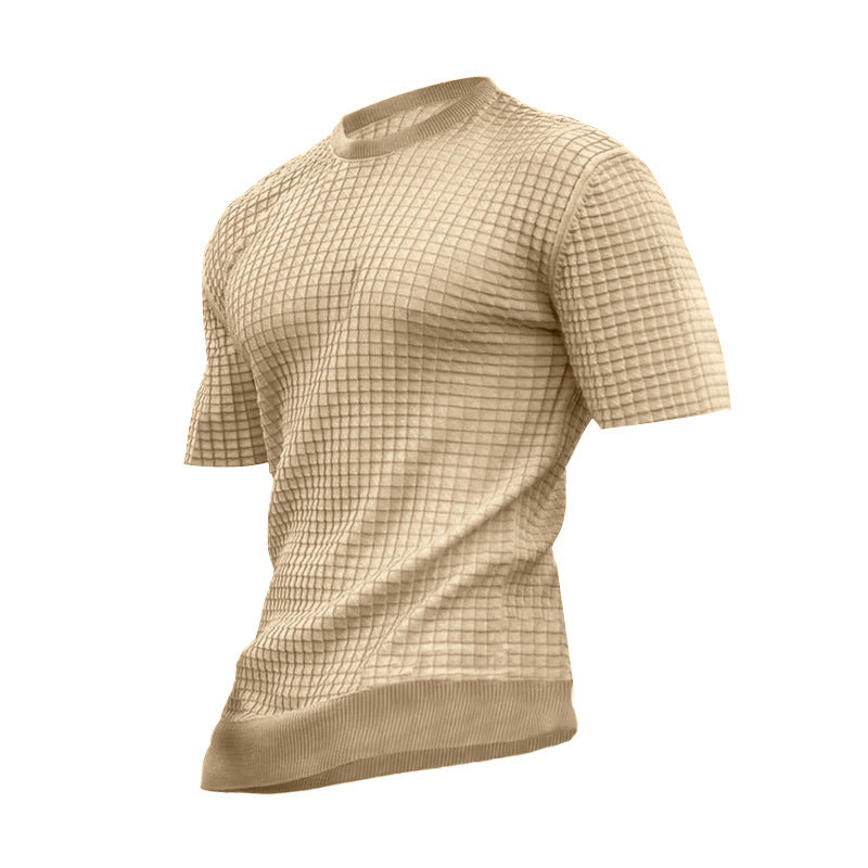 Herren Fitness-T-Shirt Atmungsaktiv Strukturiert Sportlich