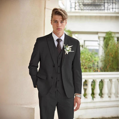 Herren Anzug Moderner 3-Teiler Elegant Slim Fit