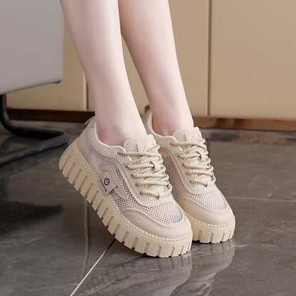 Damen Sneaker Plateau rutschfest atmungsaktiv Sportlich