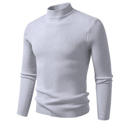 Herren Rollkragenpullover Strukturiert Ripp Optik Modern