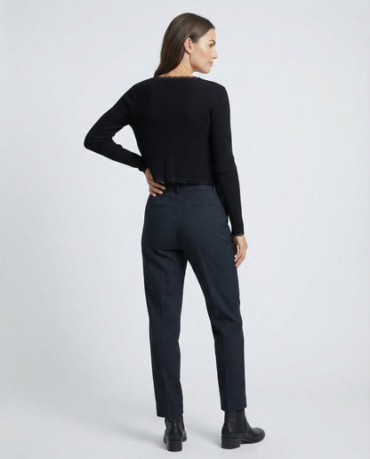 Damen Strick-Set Kurzcardigan Spitzenbesatz Leggings