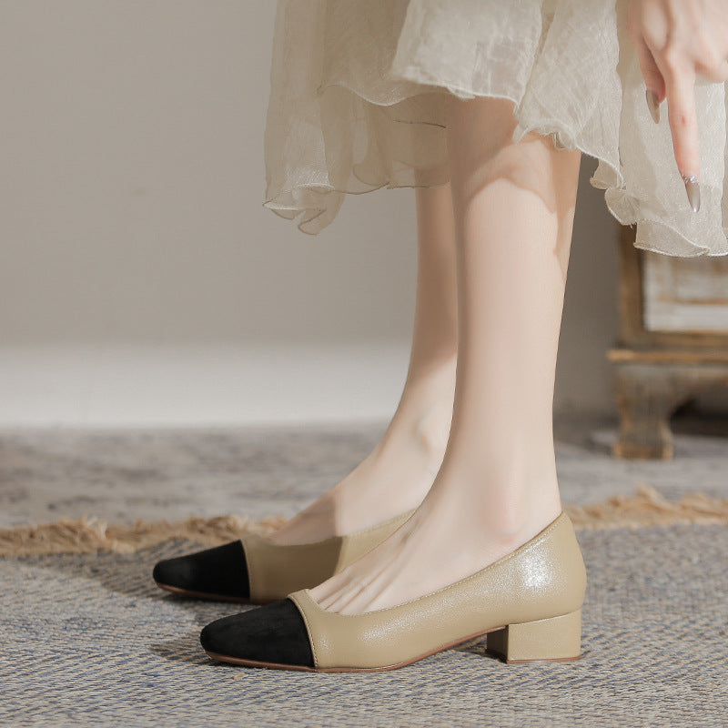 Damen Ballerinas Komfortabel Elegant Blockabsatz