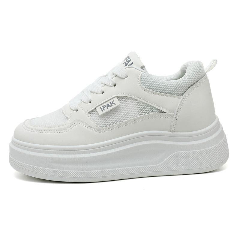Damen Sneaker Plateau atmungsaktiv Mesh Weich Laufsohle