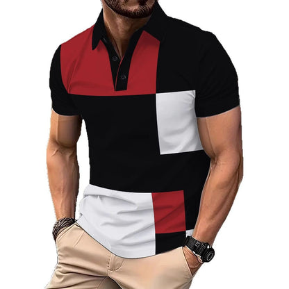 Herren Poloshirt Modern atmungsaktiv Blockdesign