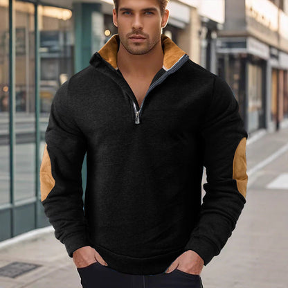 Herren Fleece Pullover Hochkragen Elegante Optik